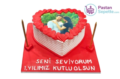 Kalpli Resimli Pasta 15 Kişilik